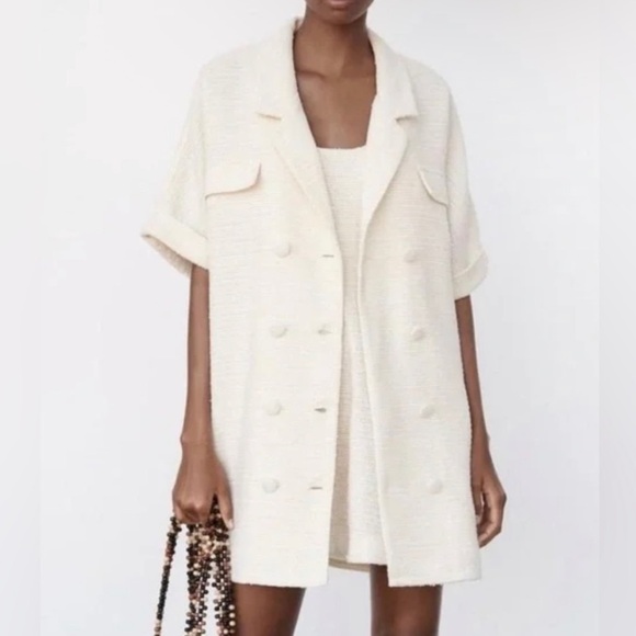 ZARA TWEED BLAZER DRESS - Picture 1 of 10
